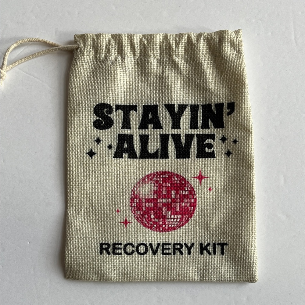 Stayin' Alive Recovery Kit Pouch Mirror Ball Dust Bag